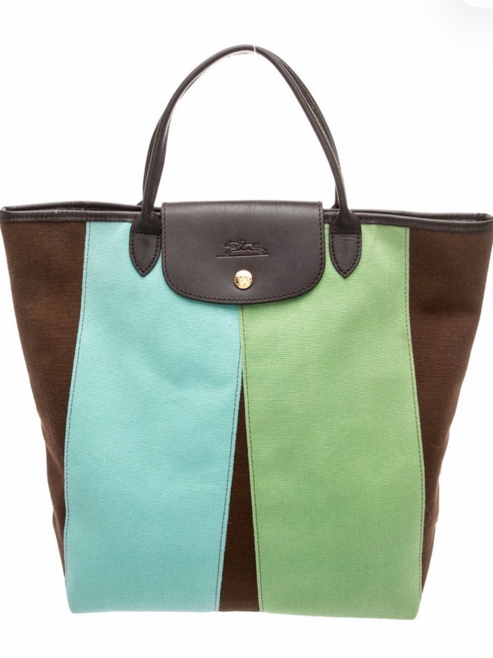 Gorgeous rare Longchamp Canvas and leather Colorblock Tote